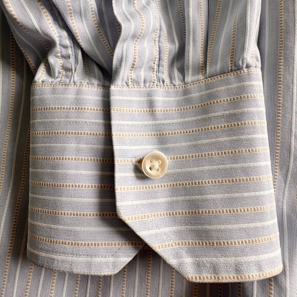 Canali Cotton Striped Long Sleeve Dress Shirt - Picture 7 of 10